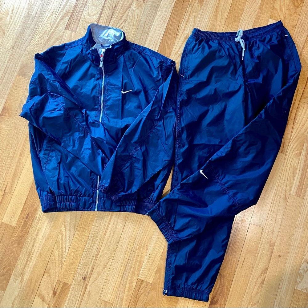 Vintage Nike Navy Track Jacket and Pants Set